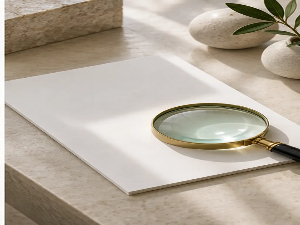Magnifying glass beside one clean document