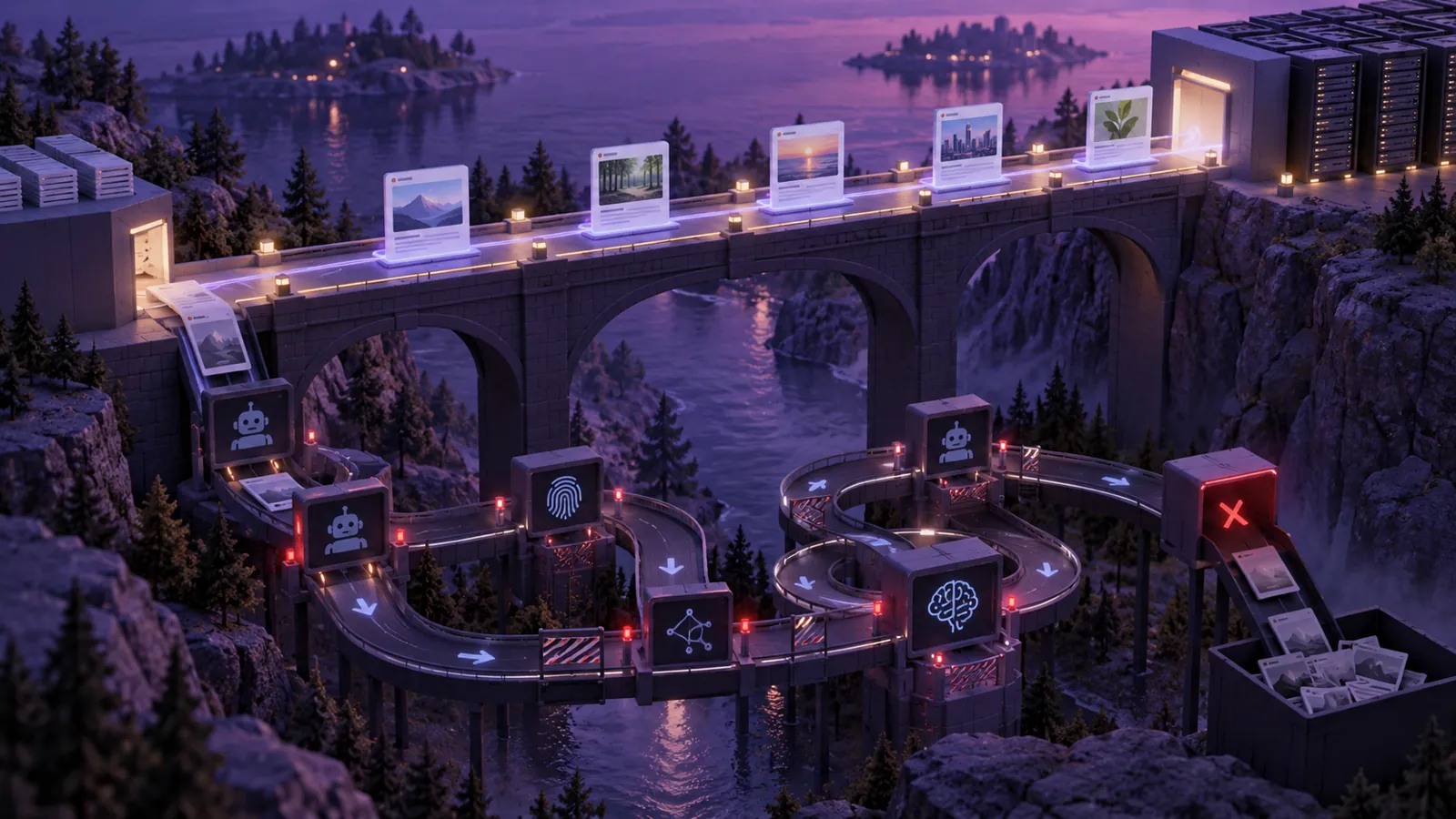 Server-rendered content crossing a stable bridge