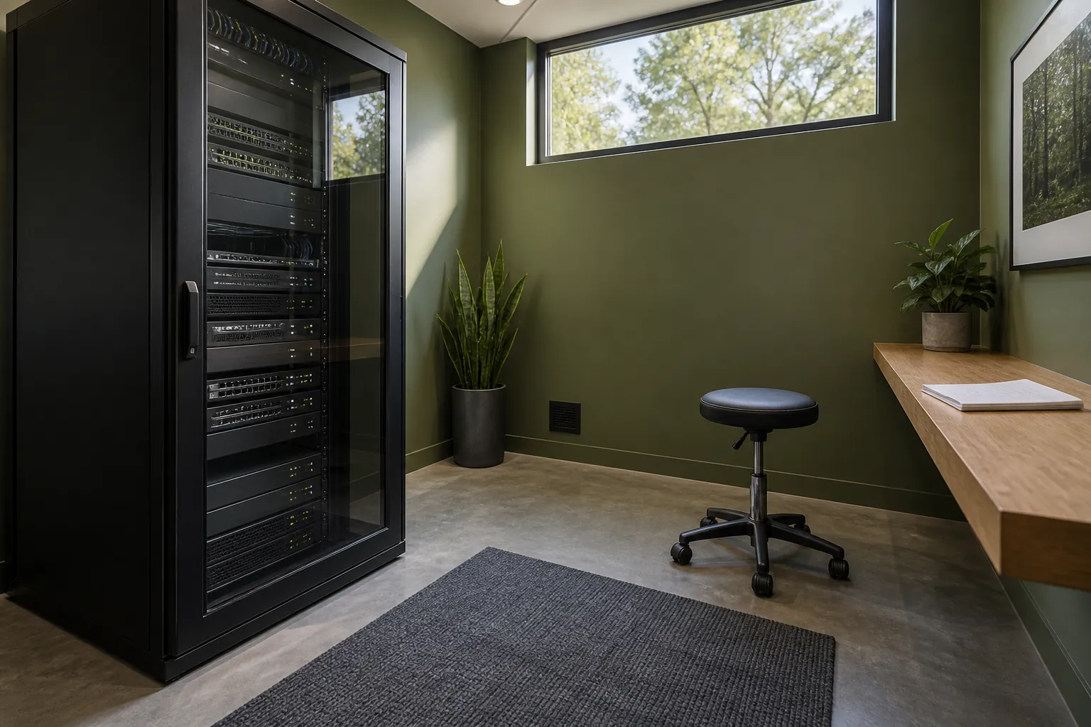 Illustrative small server room representing technical verification, not a client's infrastructure