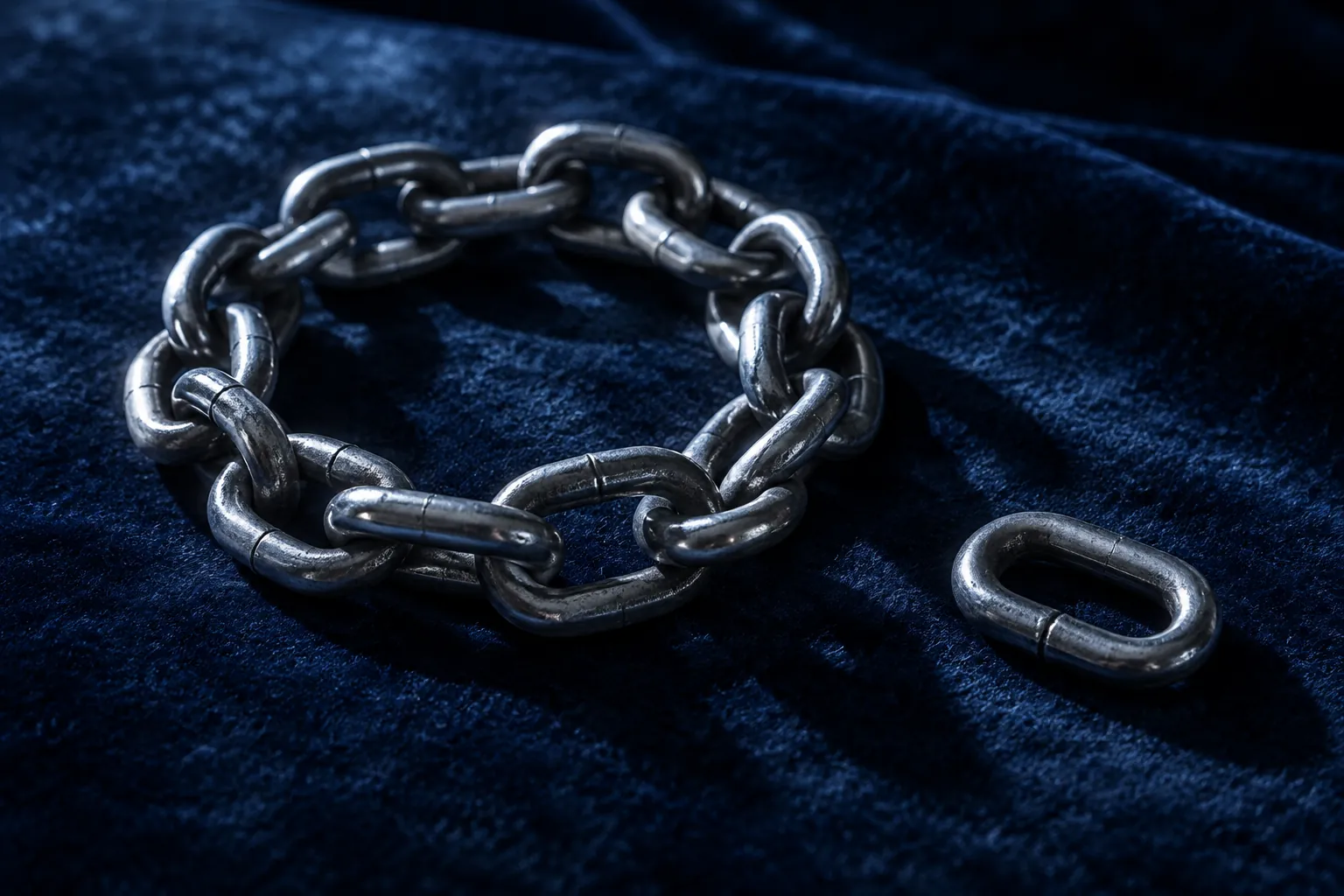 Conceptual metal chain loop representing a redirect that returns to an earlier URL
