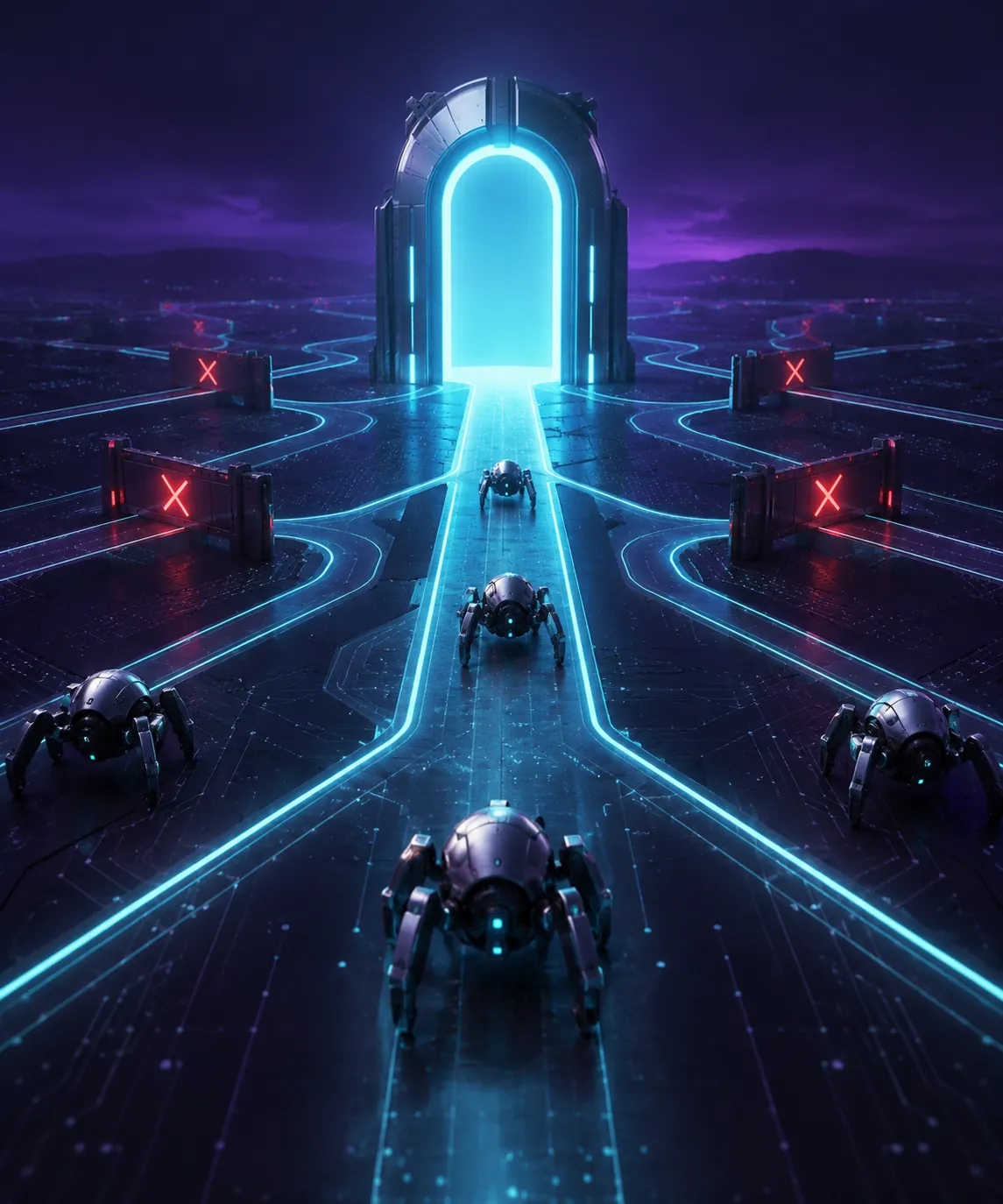 Luminous website gate controlling crawler paths on a network